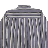 COTTON MILL Mens Blue & White Striped Shirt XL Button-Down Collar Casual