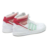 ADIDAS High Top Mens Trainers White Pink & Green Synthetic UK 6.5 Comfortable