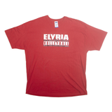 RUSSELL ATHLETIC Mens Red Elyria Volleyball Graphic T-Shirt 2XL Short Sleeve