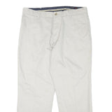 DOCKERS Mens Cotton Blend White Regular Straight Trousers W36 L28 Casual Smart