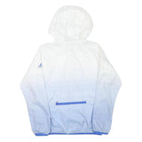 ADIDAS Mens White & Blue Hooded Zip Jacket XS Polyester Blend Sportswear