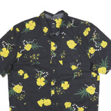 VANS Mens Black & Yellow Floral Shirt XL Cotton Blend Short Sleeve Casual