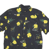 VANS Mens Black & Yellow Floral Shirt XL Cotton Blend Short Sleeve Casual