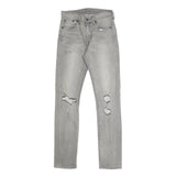 LEVI'S 505C Womens Jeans Grey Slim Skinny Denim W25 L32 Distressed