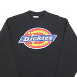 DICKIES Womens Black Sweatshirt L Cotton Blend Crew Neck Logo Pullover