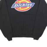 DICKIES Womens Black Sweatshirt L Cotton Blend Crew Neck Logo Pullover