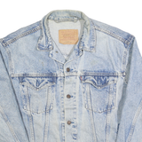 LEVI'S Mens Blue Denim Jacket M Cotton Classic Button Closure Western Style