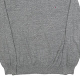 TOMMY HILFIGER Mens Grey Cotton Blend Patterned Crew Neck Basic Knit XL Jumper