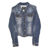 ZARA Womens Blue Denim Jacket S Cotton Button Closure Classic Fit