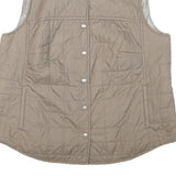 BOGNER Womens Beige Quilted Sleeveless Jacket XL Polyester Blend Button