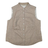 BOGNER Womens Beige Quilted Sleeveless Jacket XL Polyester Blend Button