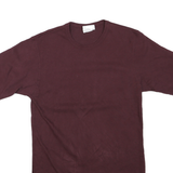 CHAMPION Mens Maroon S Short Sleeve Crew Neck Plain Cotton Blend T-Shirt