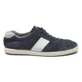 PRADA Mens Suede Low Top Trainers Navy Blue & White UK 7.5 Designer Casual