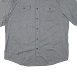 WRANGLER Mens Grey Plain Shirt XL Casual Workwear Cotton Blend Short Sleeve