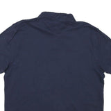 TOMMY HILFIGER Mens Navy Blue Polo Shirt M Cotton Blend Short Sleeve Basic