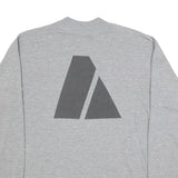 Mens Grey ARMY Graphic Long Sleeve Crew Neck Cotton Blend T-Shirt L Casual