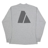 Mens Grey ARMY Graphic Long Sleeve Crew Neck Cotton Blend T-Shirt L Casual