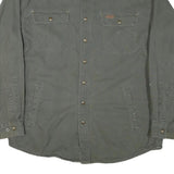 CARHARTT Mens Grey Cotton Blend Workwear Button Jacket L Checked Interior