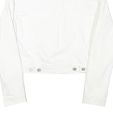GAP Womens White Cotton Blend Button Jacket M Plain Classic Fit