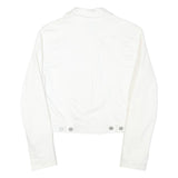 GAP Womens White Cotton Blend Button Jacket M Plain Classic Fit