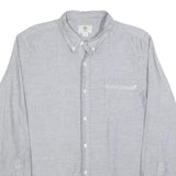 TIMBERLAND Mens Grey Cotton Blend Casual Shirt L Button Down Pocket Long Sleeve