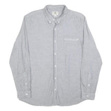 TIMBERLAND Mens Grey Cotton Blend Casual Shirt L Button Down Pocket Long Sleeve