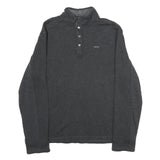 CALVIN KLEIN Mens Charcoal Grey Plain Pullover Crew Neck Basic Knit Jumper L