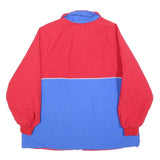 Womens Red & Blue Polyester Blend Zip Jacket S Colourblock Casual Lightweight