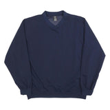 NIKE Mens Blue Crew Neck L Polyester Sweatshirt Pullover Long Sleeve Lightweight