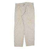 CARHARTT Mens Cotton Blend Beige Relaxed Straight Trousers W38 L34 Workwear