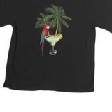 PARADISE KEY Mens Black Cotton Shirt M Margarita Lounge Embroidered