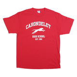 PORT & COMPANY Mens Red Carondelet High School Graphic T-Shirt XL Short Sleeve