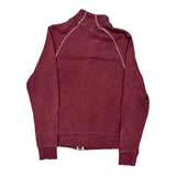 Nike Track Jacket - Medium Burgundy Cotton Blend