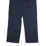 WRANGLER Mens Cotton Blend Navy Regular Straight Trousers W32 L30 Cargo Pockets