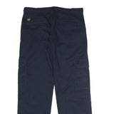 WRANGLER Mens Cotton Blend Navy Regular Straight Trousers W32 L30 Cargo Pockets