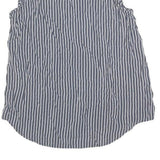 TOMMY HILFIGER Womens Navy & White Printed Sleeveless Round Neck Top S Casual