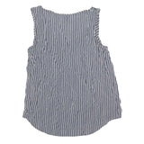 TOMMY HILFIGER Womens Navy & White Printed Sleeveless Round Neck Top S Casual