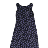 RABBIT Womens Black & Purple Floral Maxi Dress Polyester Sleeveless M