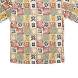 CAMPIA Mens Beige Patterned Shirt M Short Sleeve Casual Relaxed Fit