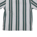 GUESS Mens Grey & Green Striped T-Shirt S Short Sleeve Crew Neck Cotton Blend