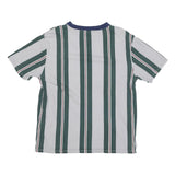 GUESS Mens Grey & Green Striped T-Shirt S Short Sleeve Crew Neck Cotton Blend