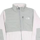 THE NORTH FACE Womens White & Grey Jacket M Polyester Zip Casual Outdoor Warm