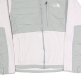 THE NORTH FACE Womens White & Grey Jacket M Polyester Zip Casual Outdoor Warm