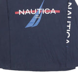 NAUTICA Mens Navy Blue Logo Print Long Sleeve Crew Neck XL Casual Cotton Blend