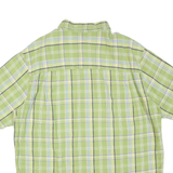 CHAPS Mens Green Check Shirt XL Cotton Blend Button Collar Short Sleeve Casual