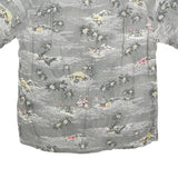 BATIK BAY Mens Grey Rayon Hawaiian Shirt L Breezy Tropical Print Summer Style