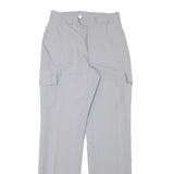 Grey Womens Polyester Blend Regular Fit Straight Leg Trousers W26 L30 Casual