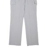Grey Womens Polyester Blend Regular Fit Straight Leg Trousers W26 L30 Casual