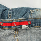 Von Dutch Contrast Stitch Baggy Denim Shorts - 30W 12L Light Wash Denim