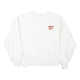 Mens White Sweatshirt SF Crew Neck XL Cotton Blend Casual Pullover